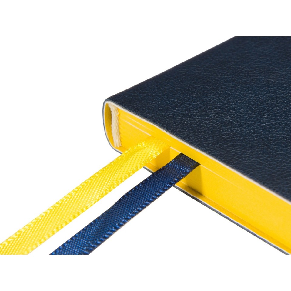 Ежедневник недатированный А5 "Boston", темно-синий (желтый обрез)