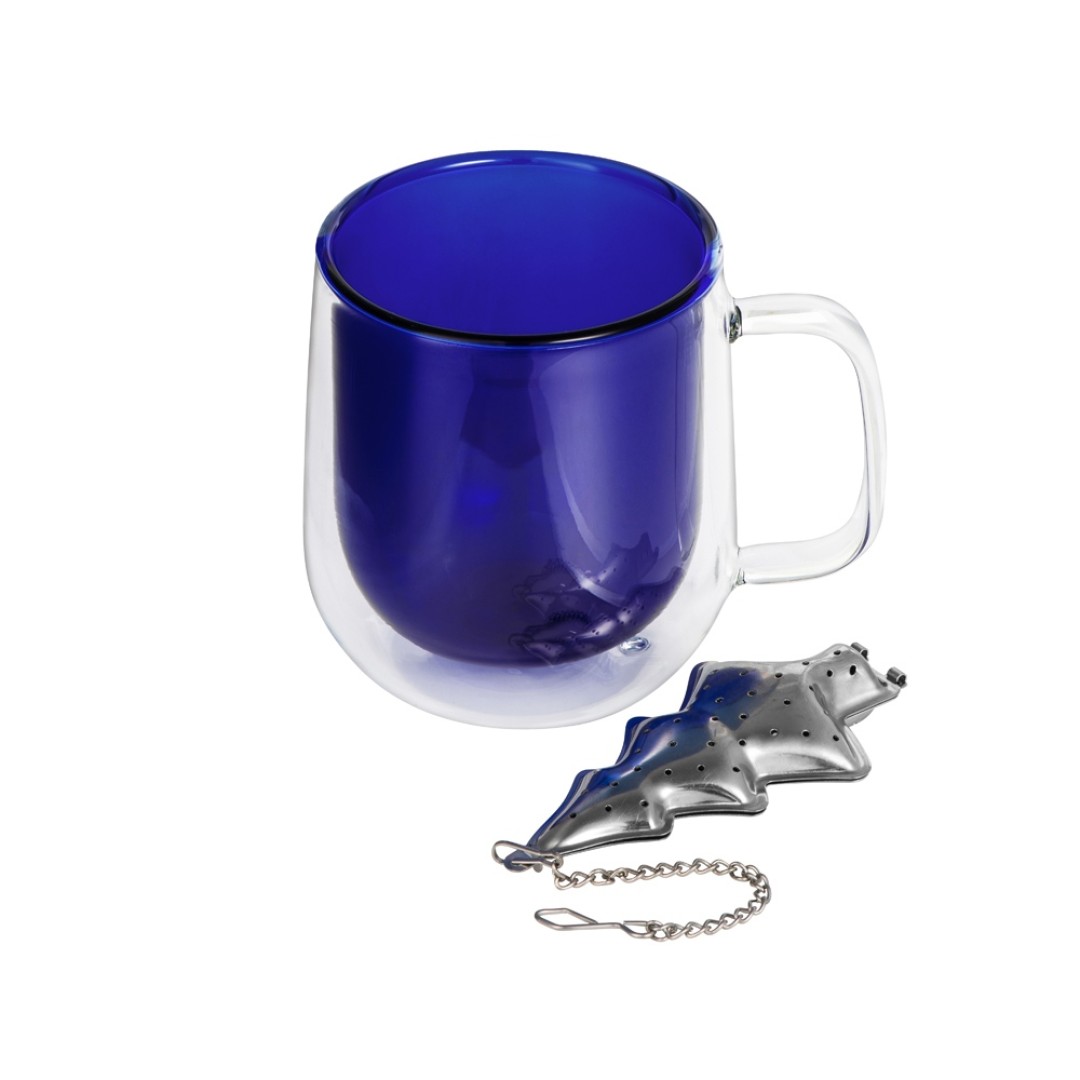 Набор "Bergamot": кружка и ситечко для чая, синий