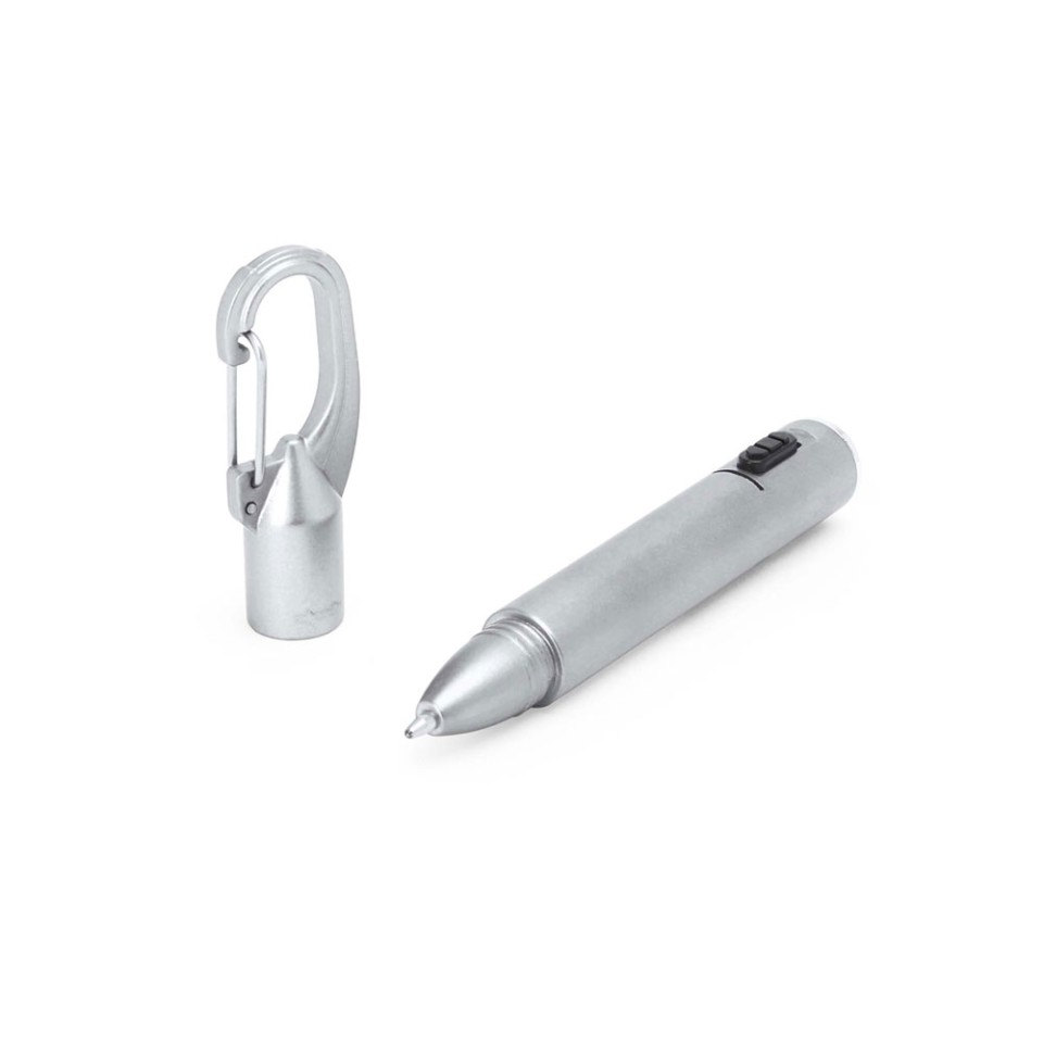 Ручка ARAYA со светодиодным фонариком, серебристый