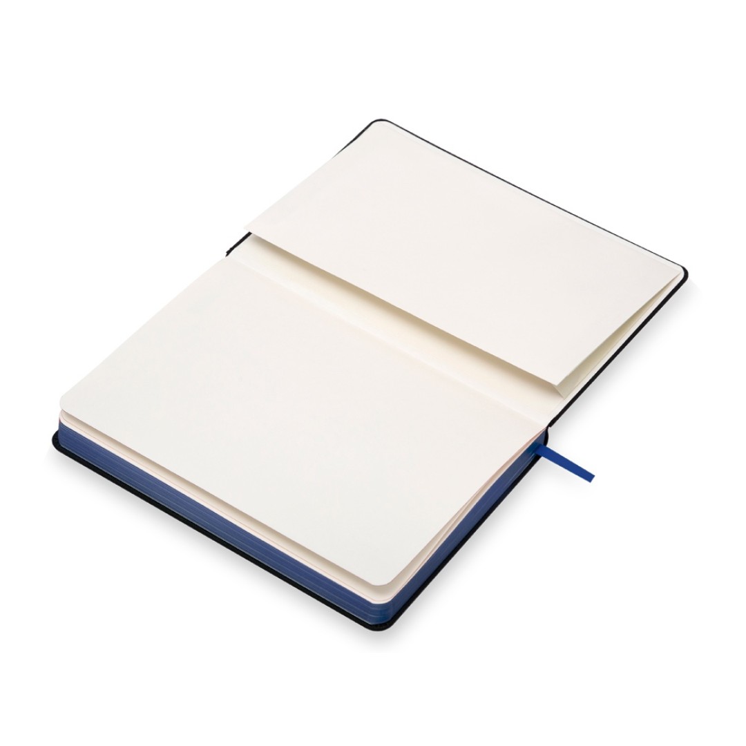 Бизнес блокнот "Bossy" с цветным срезом, твердая обложка, 128 листов, черный и синий