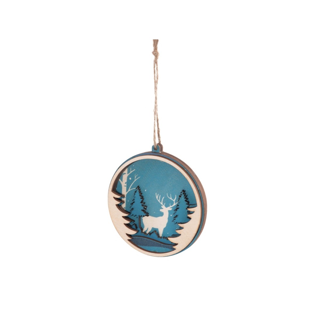 Подвеска деревянная многослойная «Рождественская встреча»