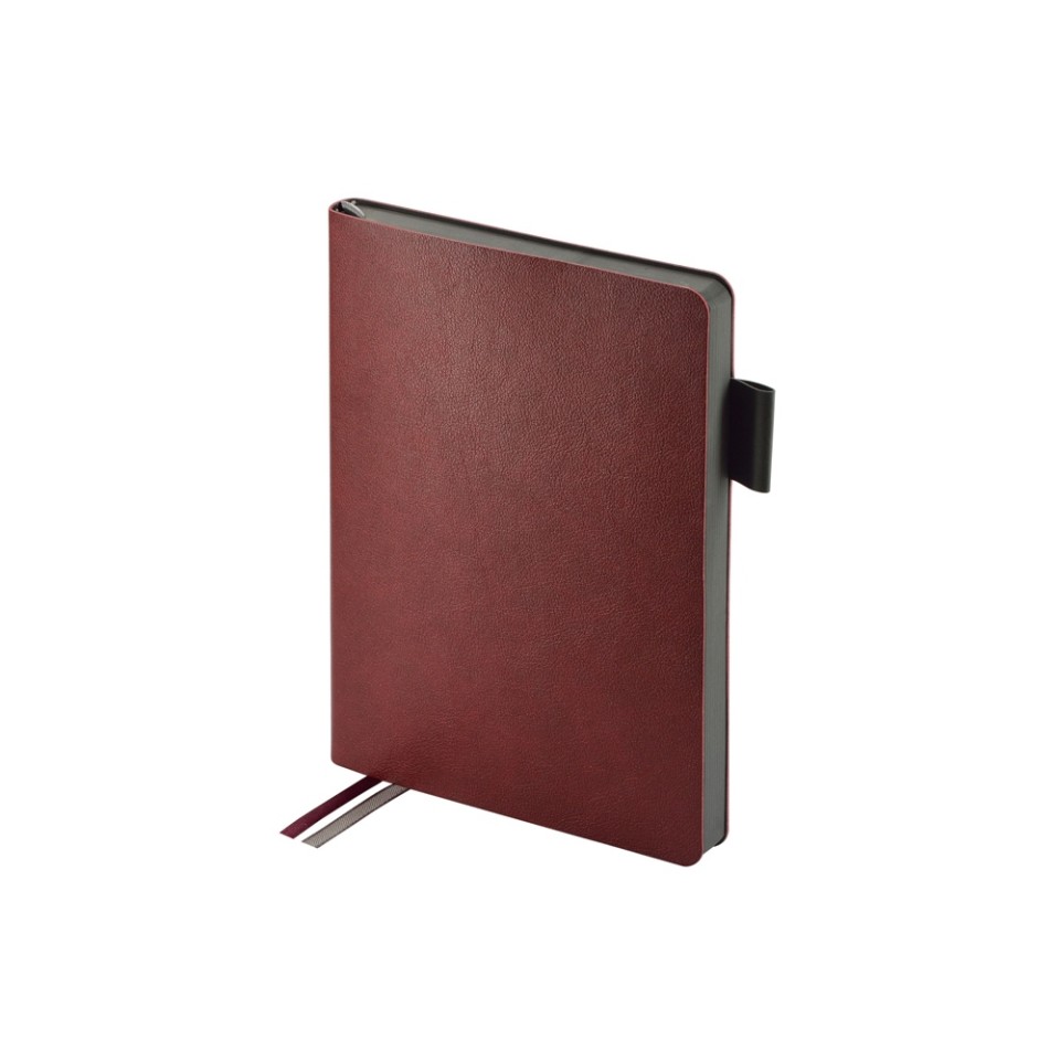 Ежедневник А5 датированный "Boston" 2026, бордовый с серым обрезом