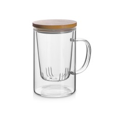 Стеклянная кружка с заварочной емкостью "Milfoil"