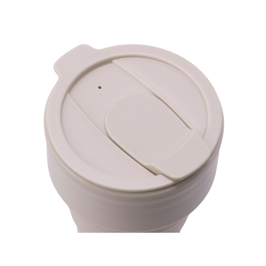 Силиконовый складной стакан "GoCup", бежевый