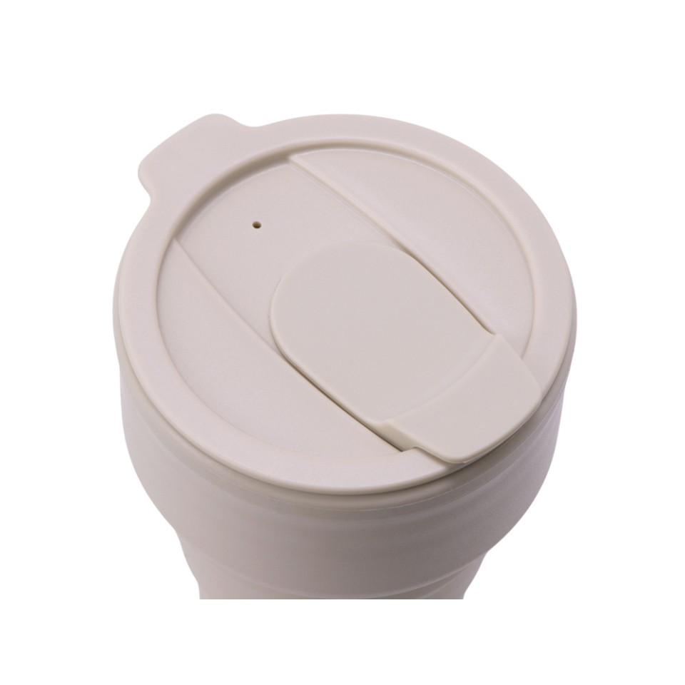Силиконовый складной стакан "GoCup", бежевый