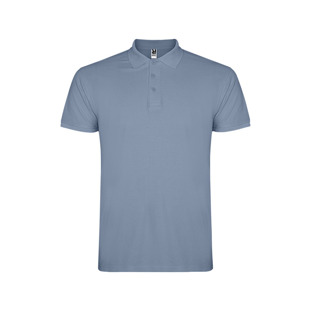 Рубашка поло "Star" мужская, спокойный синий