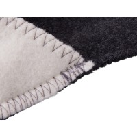 Тапочки белые/серые с отворотом без вышивки