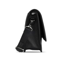 Сумка через плечо женская BUGATTI Elsa, чёрная, воловья кожа/полиэстер, 25х8,5х20 см