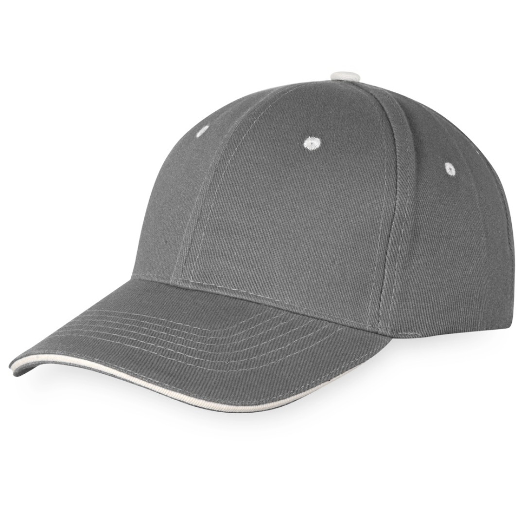 Бейсболка "New Castle" 6-ти панельная, серый/белый