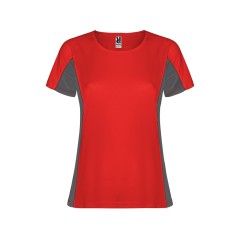 Футболка "Shanghai" женская, красный/графитовый