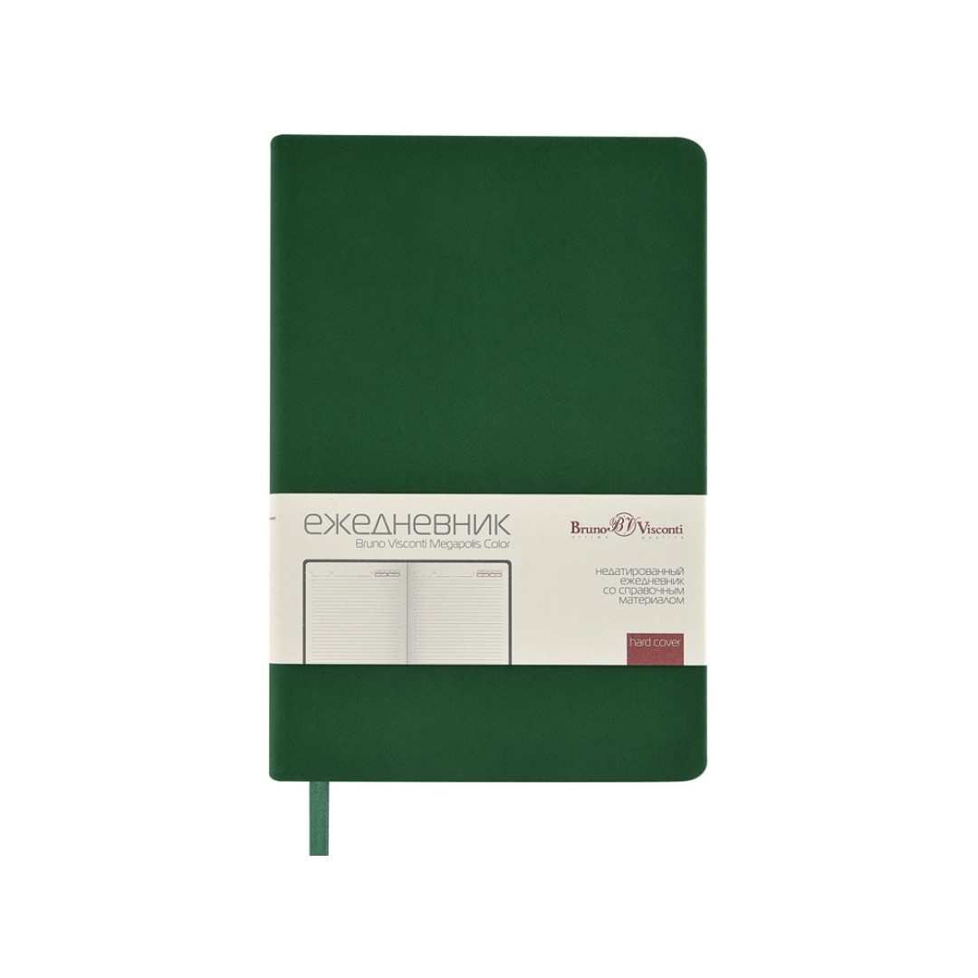 Ежедневник А5 "Megapolis Color" soft-touch, зеленый
