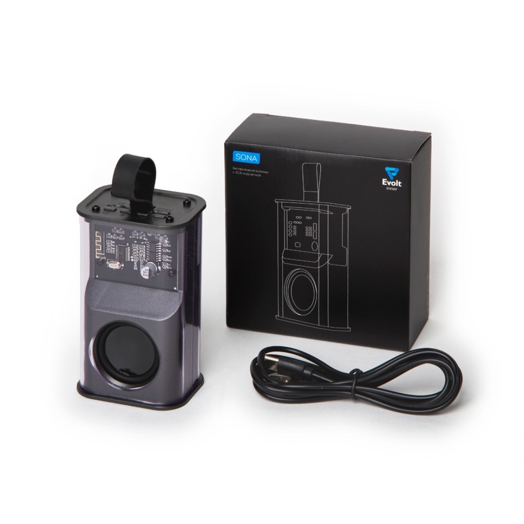 Колонка с RGB подсветкой "Sona", черный