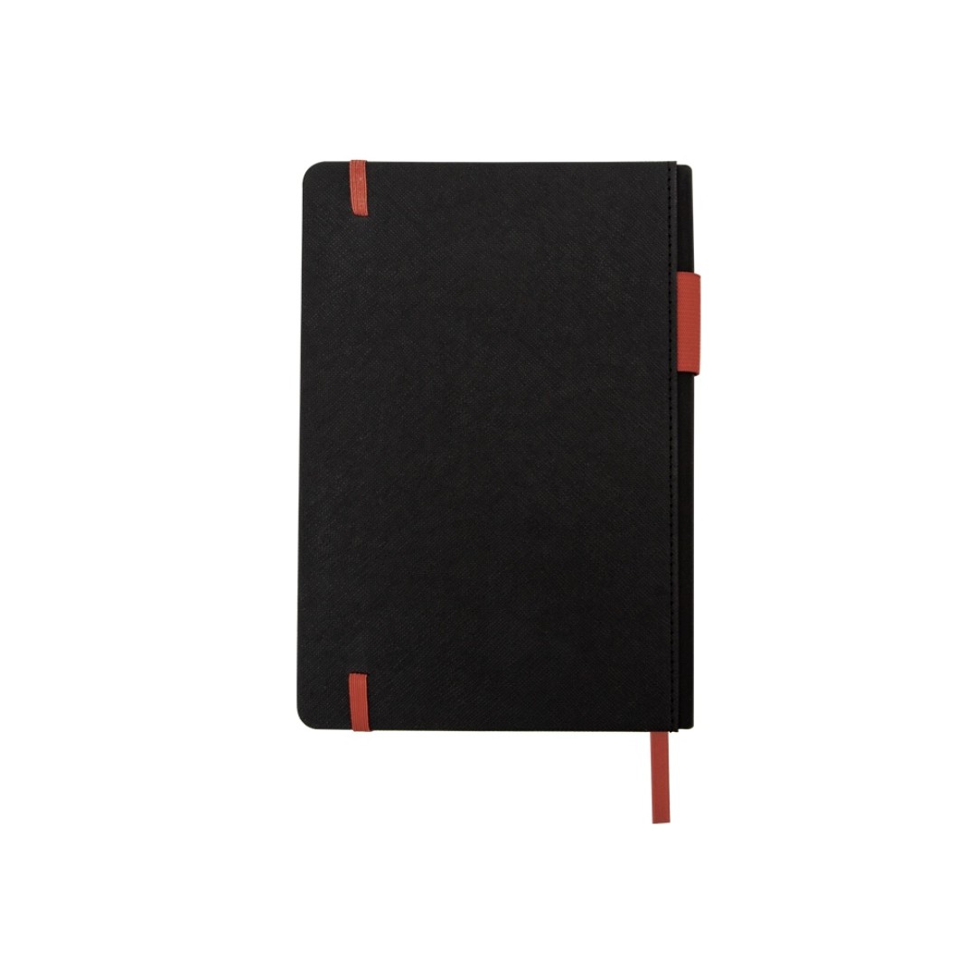 Бизнес блокнот "Bossy" с цветным срезом, твердая обложка, 128 листов, черный и красный