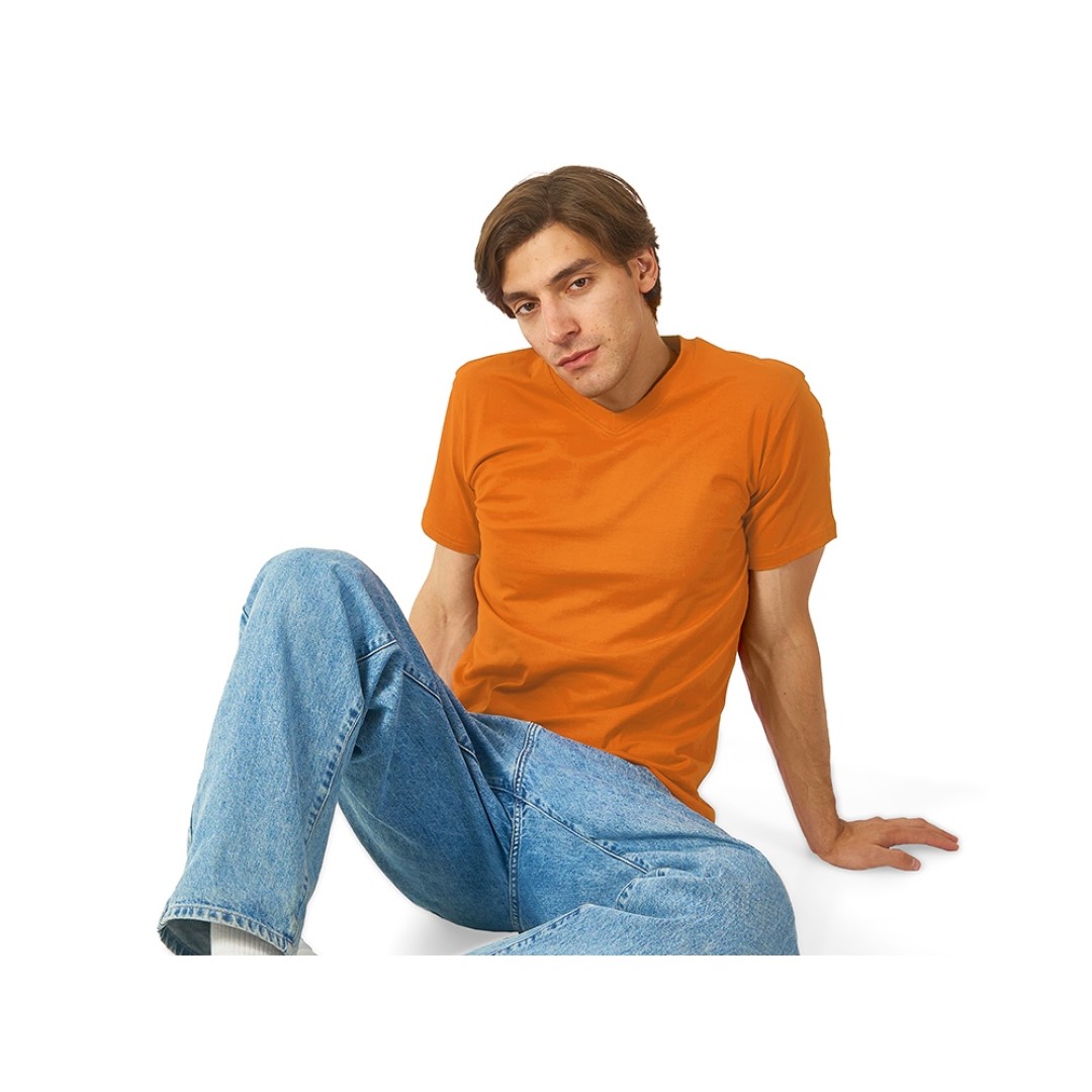 Футболка "Heavy Super Club" мужская с V-образным вырезом, оранжевый