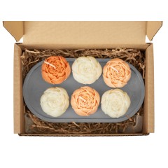 Набор свечей на подставке "Пионы" (Р)