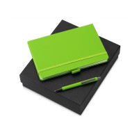 Подарочный набор Vision Pro soft-touch с ручкой и блокнотом А5, зеленое яблоко