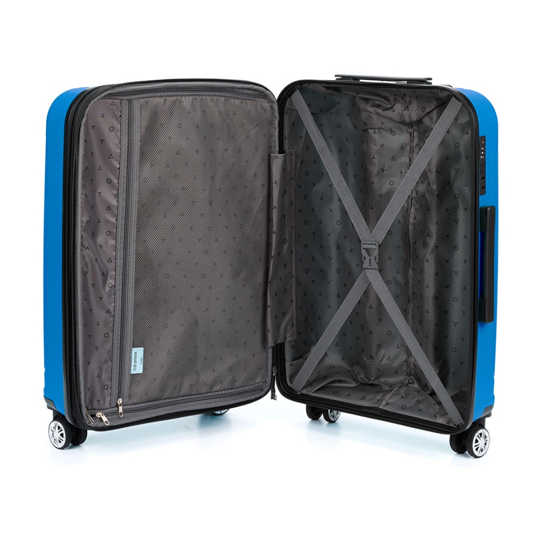 Чемодан TORBER В Отпуск, ярко-синий, полипропилен, 65,5 х 43,5 х 26 см, 62 л