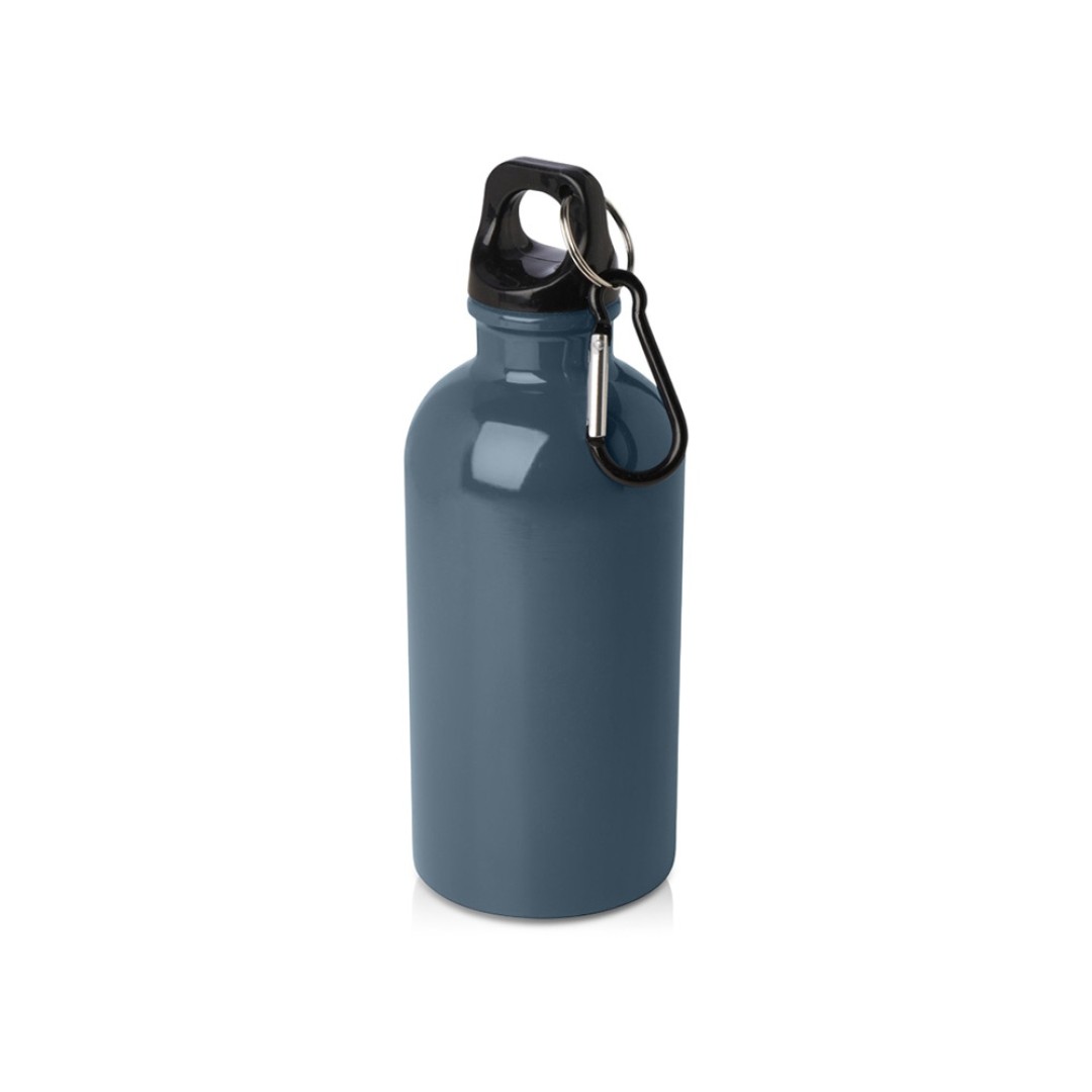 Одностенная бутылка для воды с карабином Oregon, изготовленная из нержавеющей стали, сертифицированной по стандарту RCS, объемом 400 мл - Hale Blue