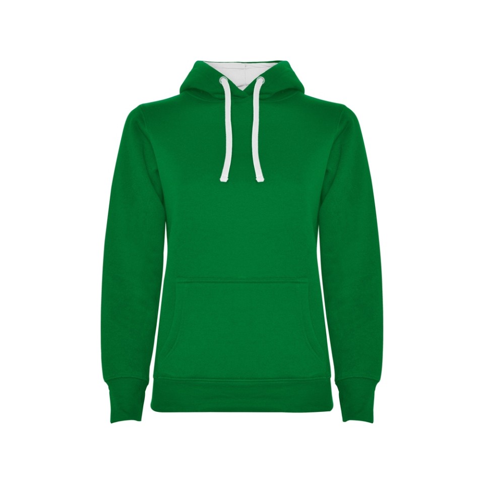 Толстовка с капюшоном "Urban" женская, зеленый/белый