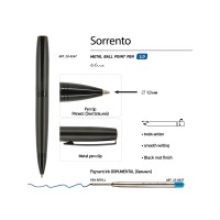 Ручка металлическая шариковая «Sorento», 1,0мм, синие чернила, черный