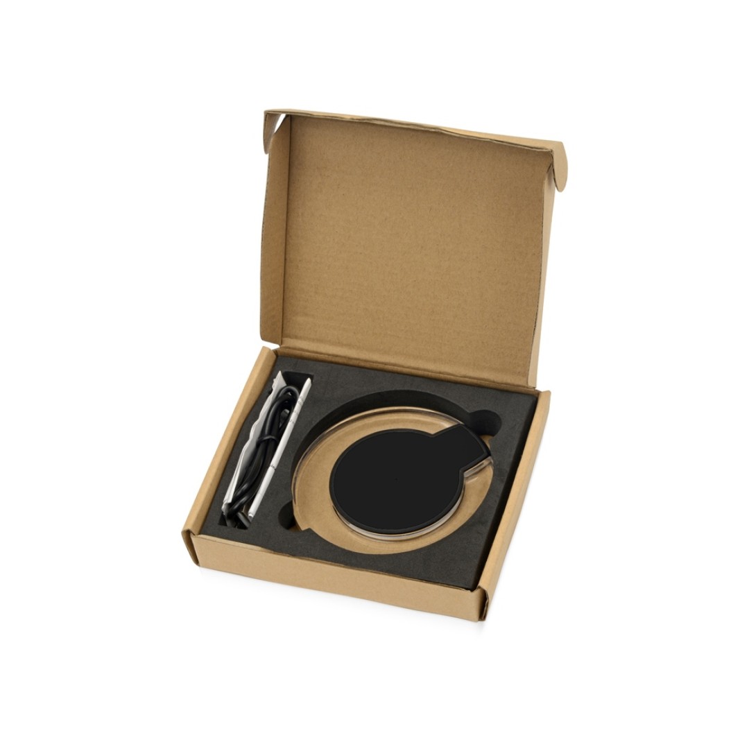 Беспроводная зарядка «Pod» со светодиодной подсветкой, черный