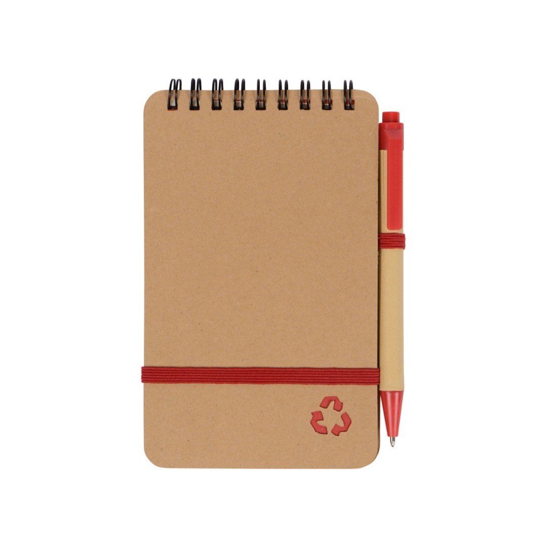 Набор канцелярский с блокнотом и ручкой "Masai", 70 л. нелинованных, красный