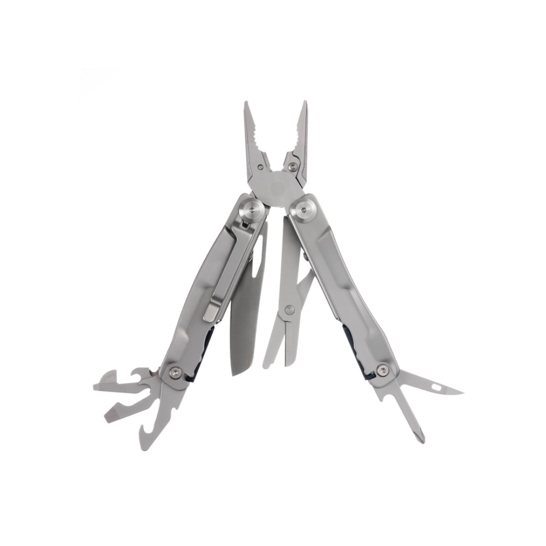 Мультитул Stinger, 106 мм, 15 функций, сталь, серебристый, в комплекте нейлоновый чехол