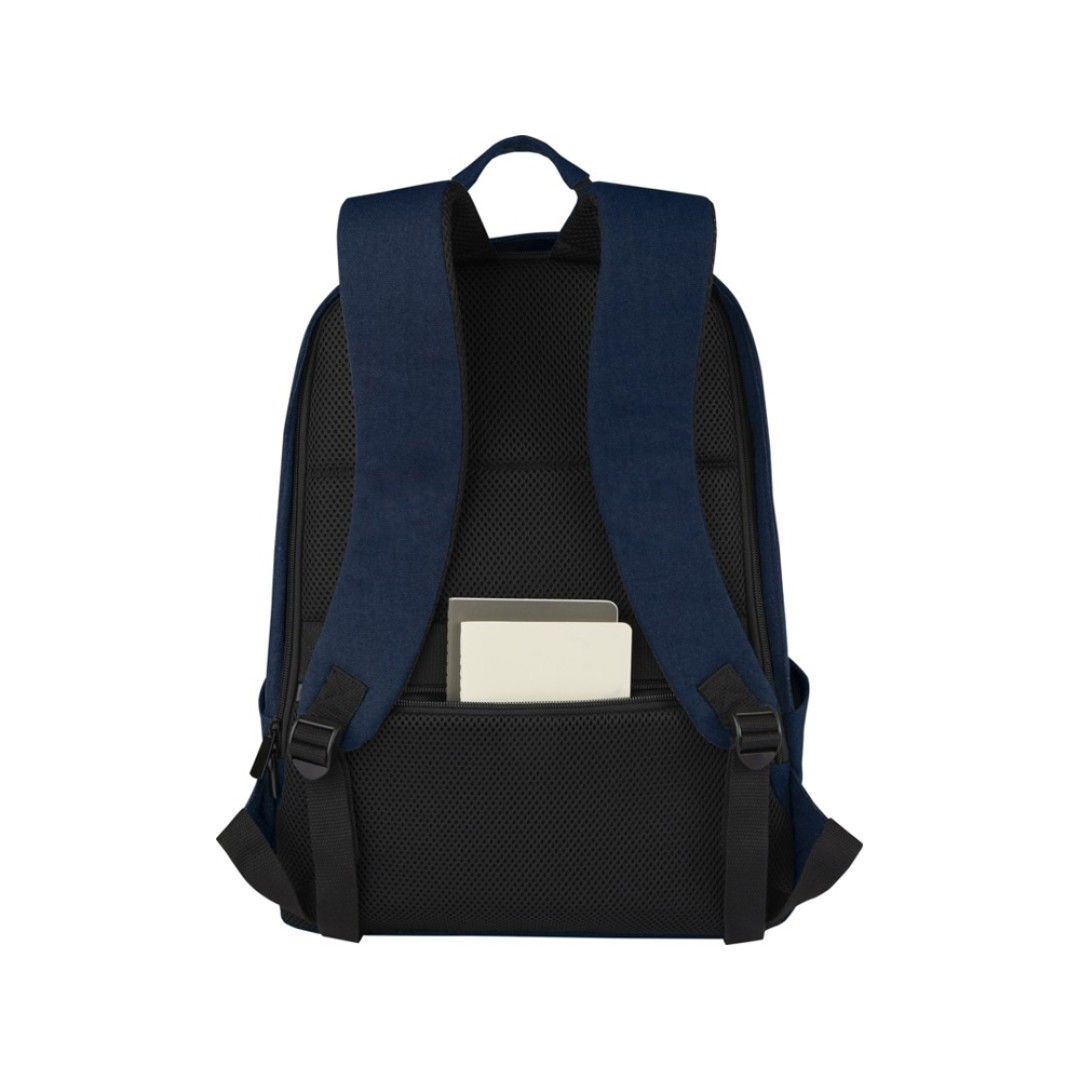 Рюкзак для ноутбука 15,6 дюймов с защитой от кражи Joey объемом 18 л из брезента, переработанного по стандарту GRS, темно-синий