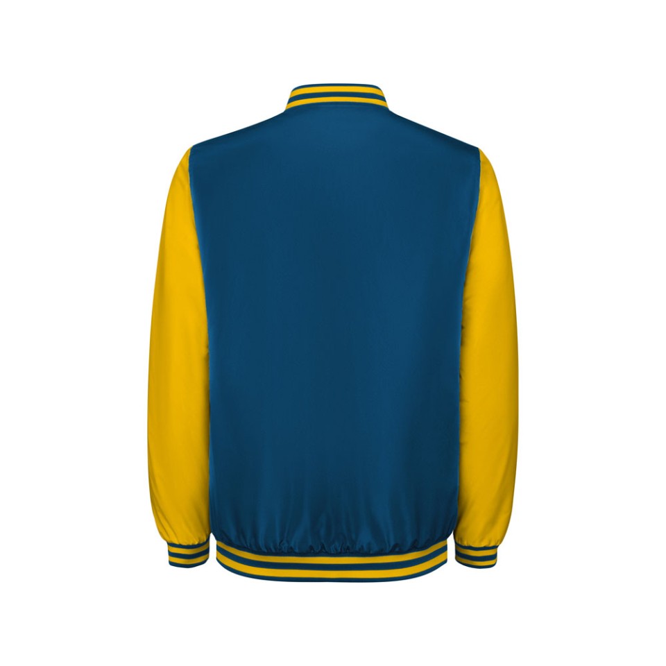 Бомбер утепленный «California» унисекс, кобальтовый/золотисто-желтый