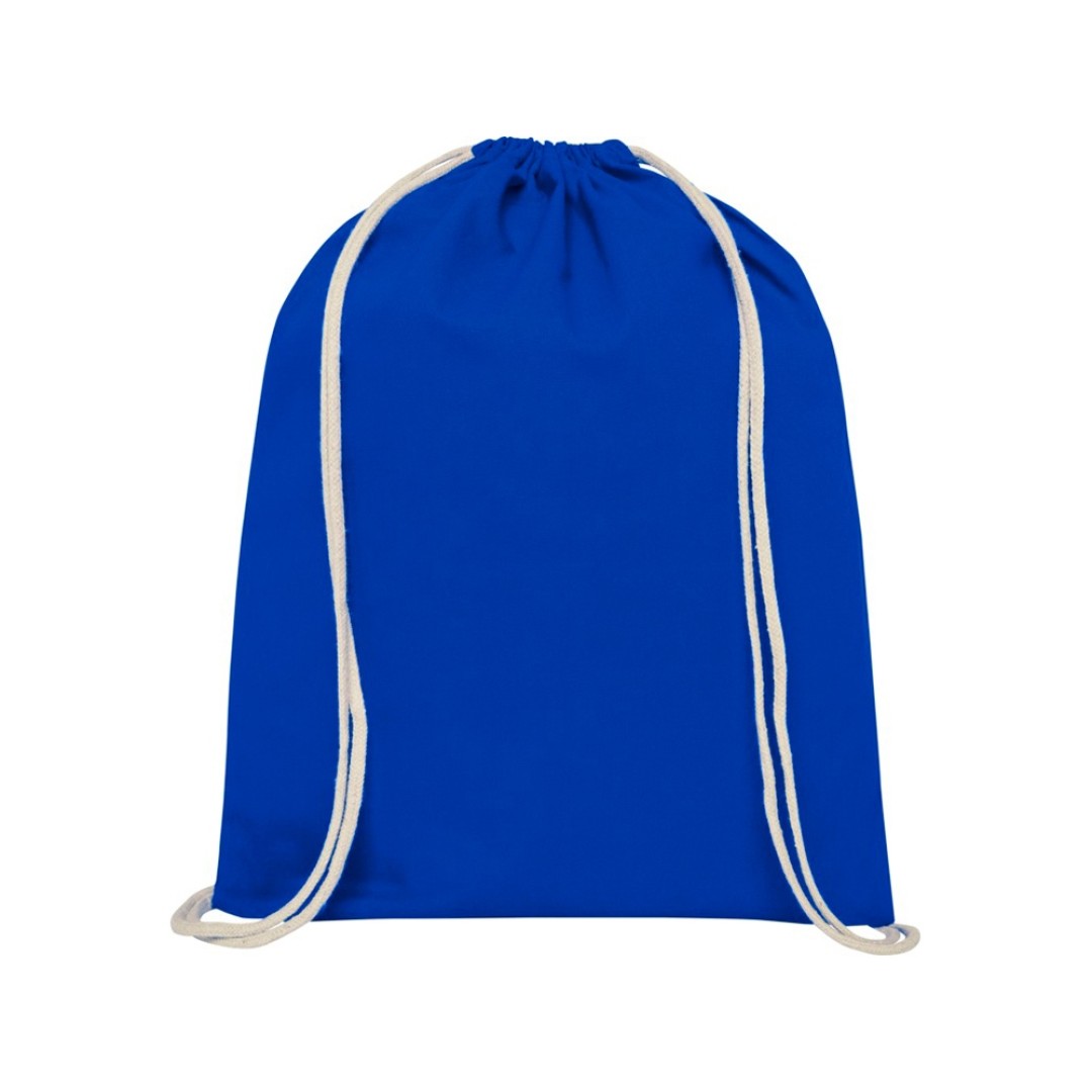 Рюкзак со шнурком Oregon хлопка плотностью 140 г/м2, синий