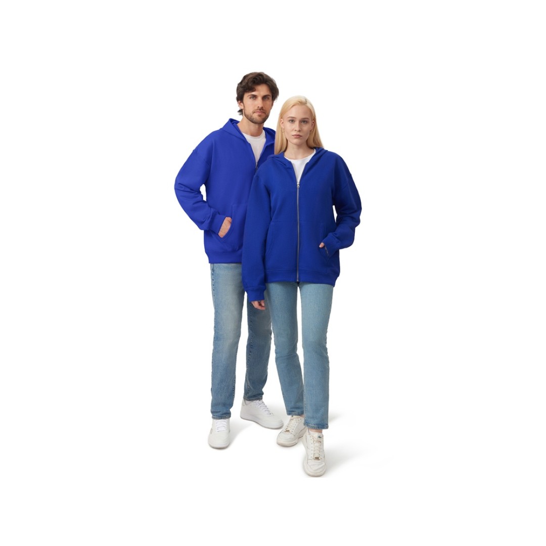Толстовка оверсайз с капюшоном на молнии «Monaco», синий классический