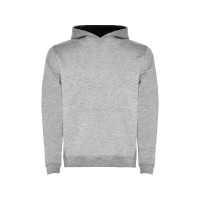 Толстовка с капюшоном "Urban" детская, серый меланж/черный