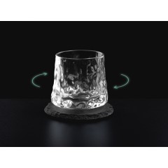 Вращающийся бокал для виски на сланцевом костере "Bromo"