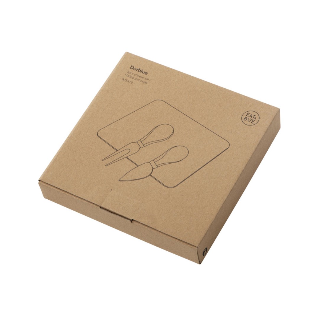 Набор для сыра Dorblue из стеклянной доски и вилки с ножом