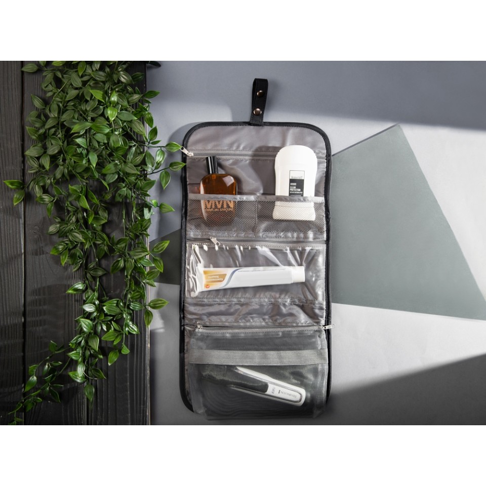 Несессер для путешествий со съемной косметичкой "Flat", черный