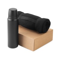 Подарочный набор с термосом и пледом «Serenity», черный