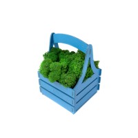 Композиция "Корзинка со мхом", синий