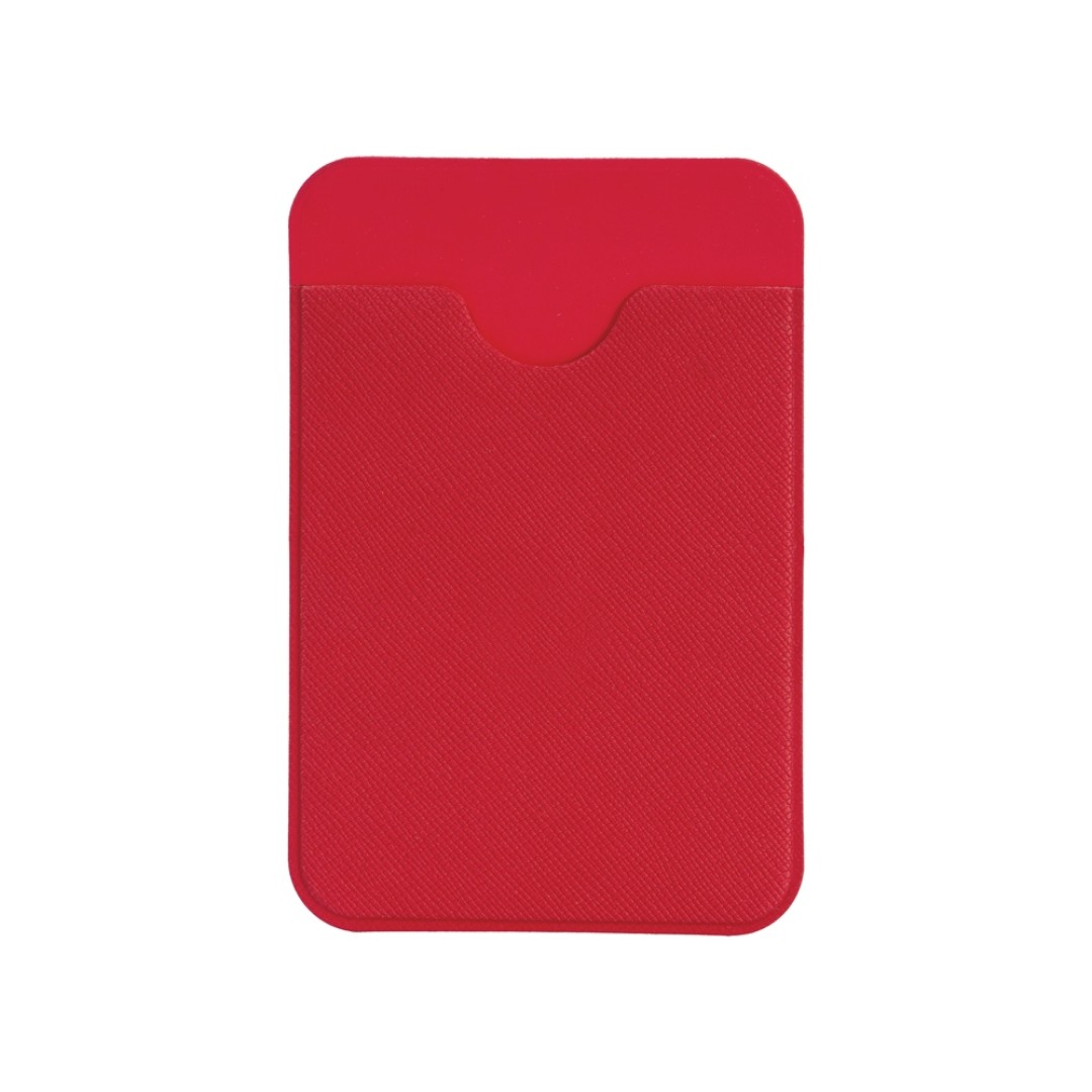 Чехол-картхолдер Favor на клеевой основе на телефон для пластиковых карт и и карт доступа, красный