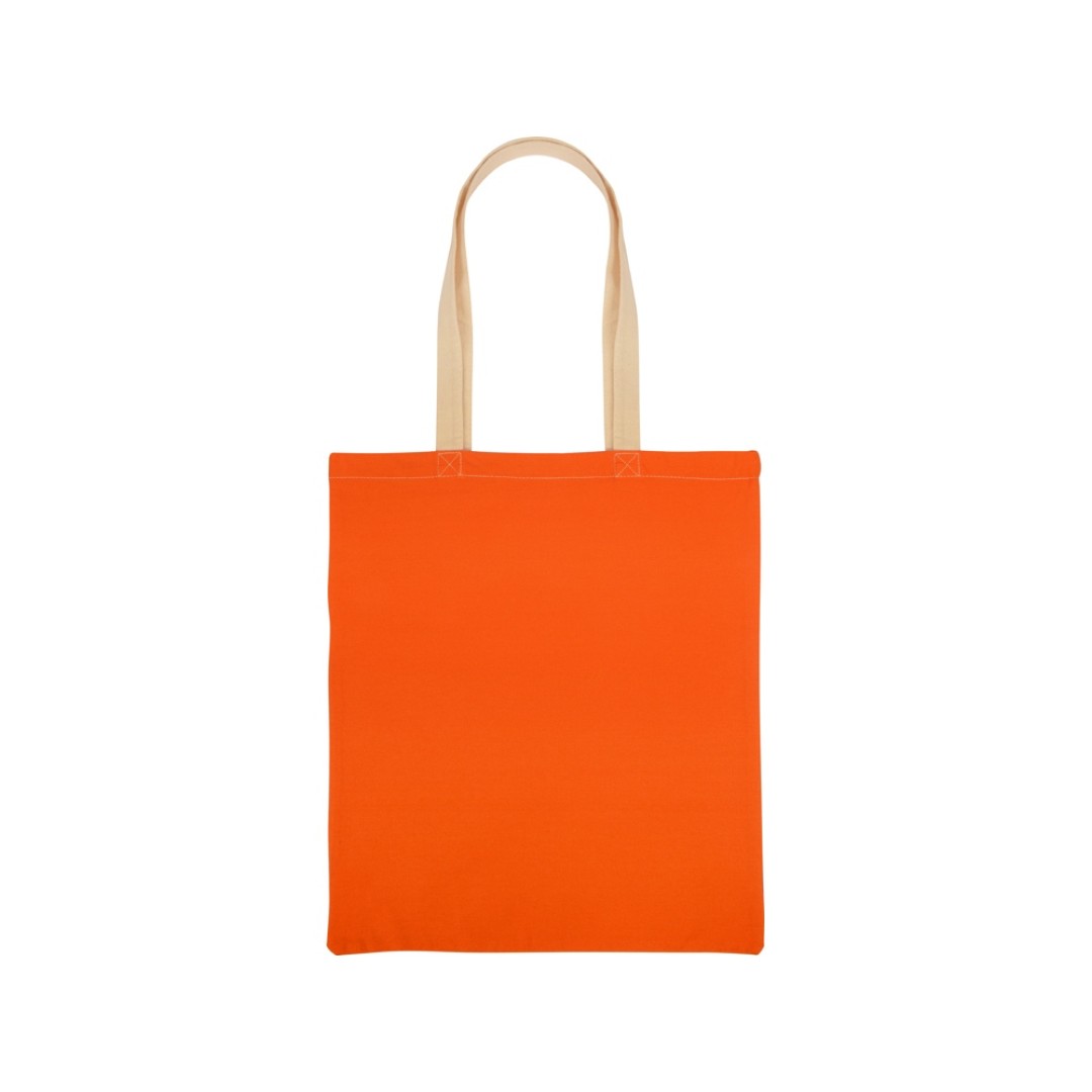 Сумка для шопинга Twin двухцветная из хлопка, 180 г/м2, оранжевый/натуральный