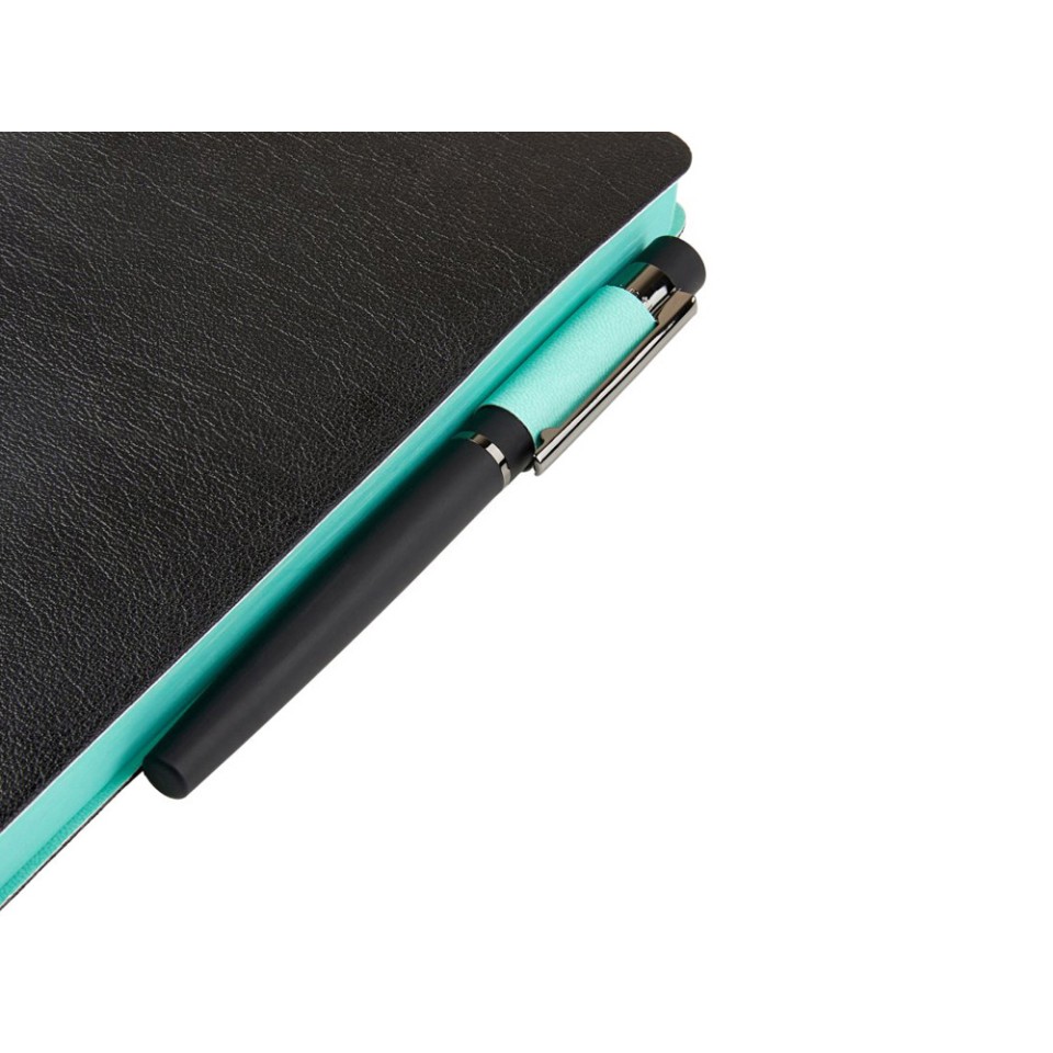 Ежедневник недатированный А5 "Boston", черный (бирюзовый обрез)
