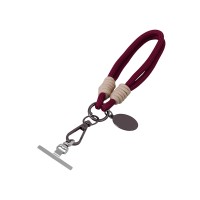 Брелок-браслет "Bohemian" c металлическим держателем для телефона, бургунди