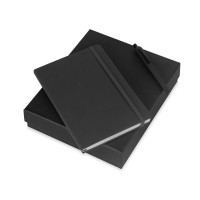 Подарочный набор Vision Pro soft-touch с ручкой и блокнотом А5, черный