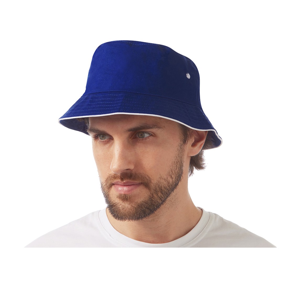 Панама с контрастной окантовкой , классический синий/белый