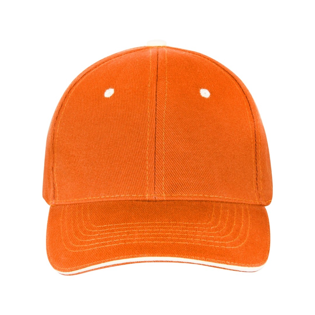 Бейсболка "New Castle" 6-ти панельная, оранжевый/белый