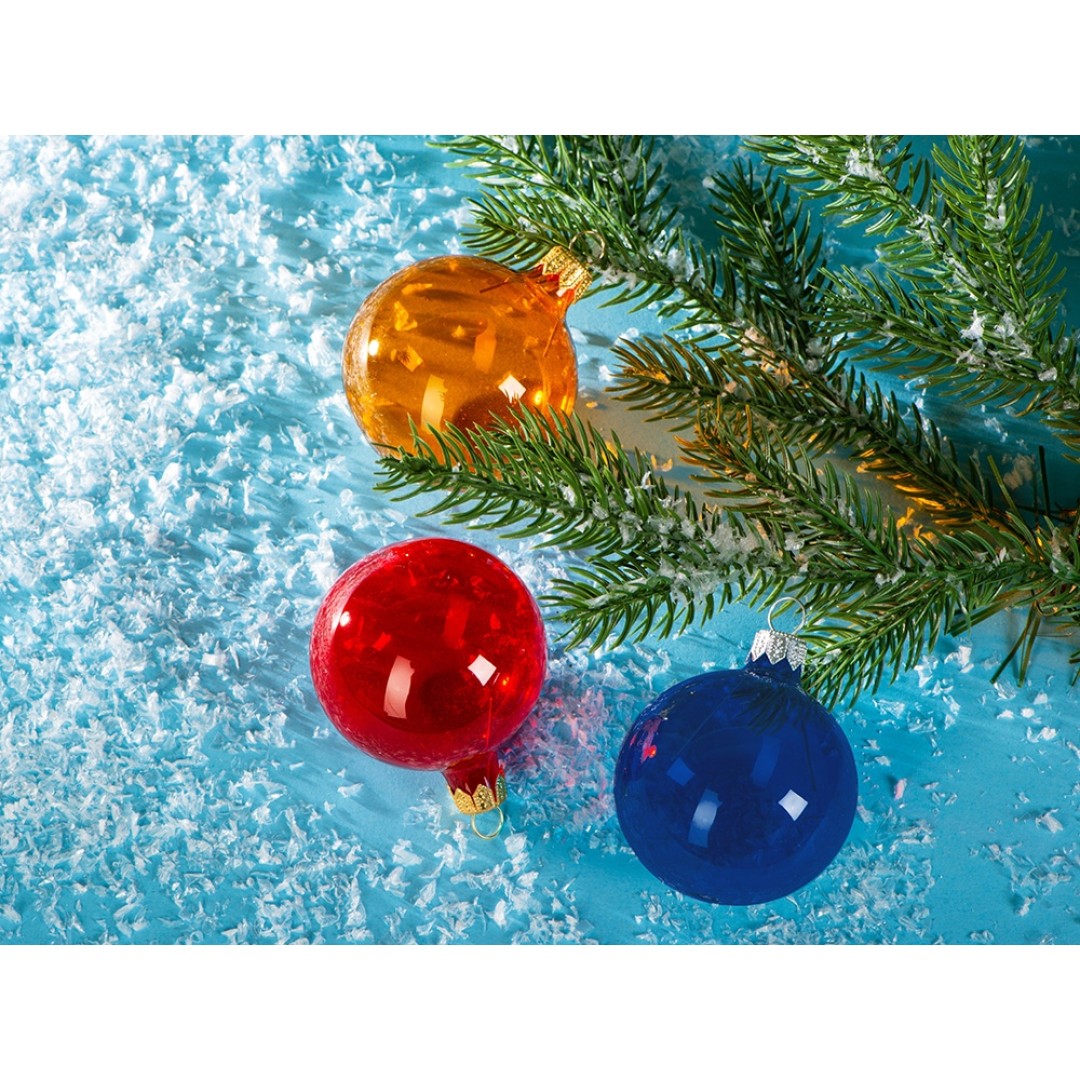 Стеклянный шар синий полупрозрачный, заготовка шара 6 см, цвет 61