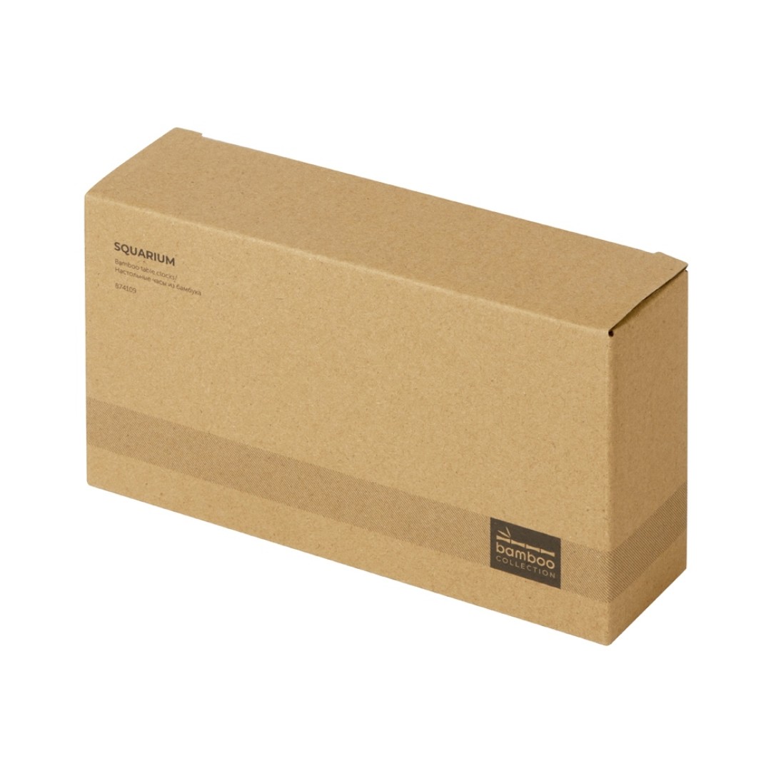 Прямоугольные настольные часы из бамбука "Squarium"