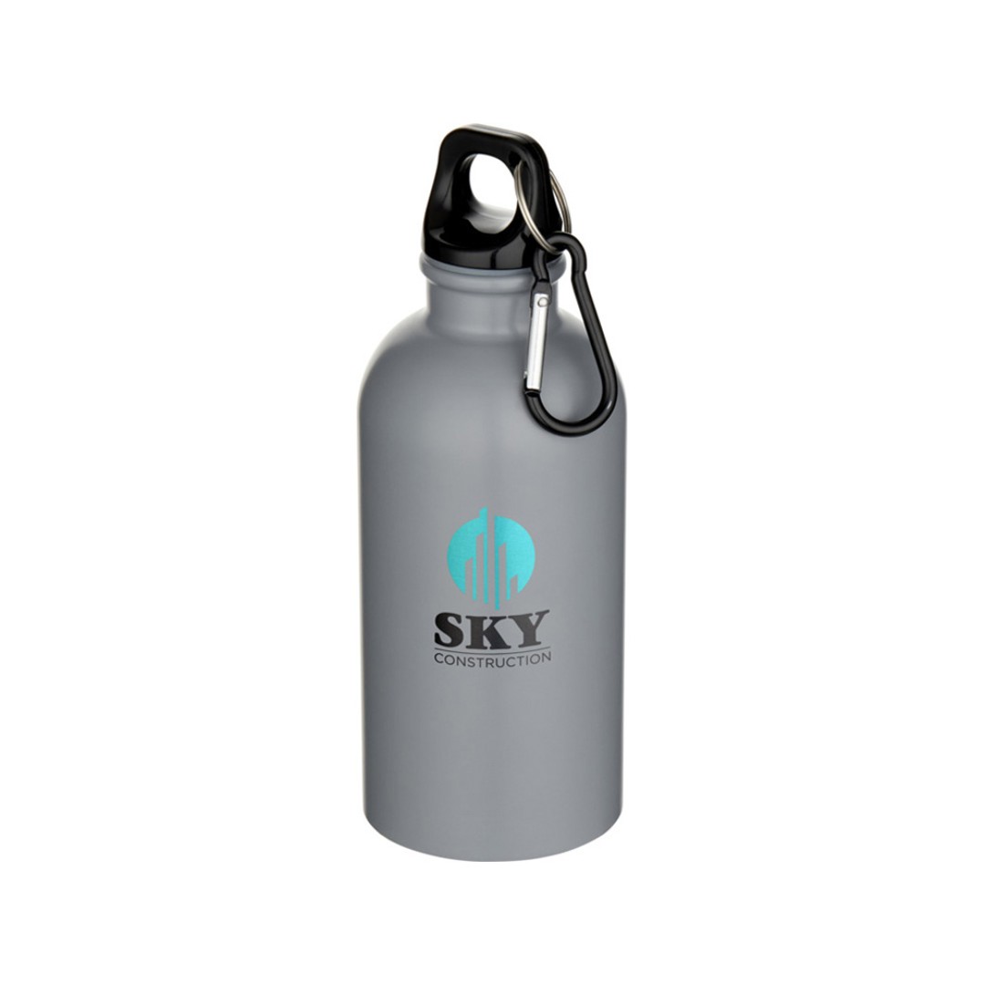 Oregon одностенная бутылка для воды с карабином, изготовленная из нержавеющей стали, сертифицированной по стандарту RCS, объемом 400 мл - Серый