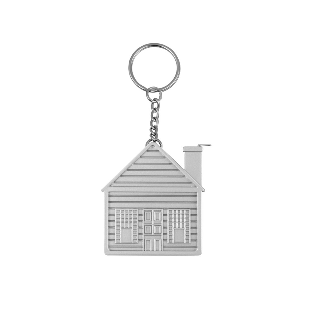 Брелок-рулетка "Домик", 1 м., серебристый