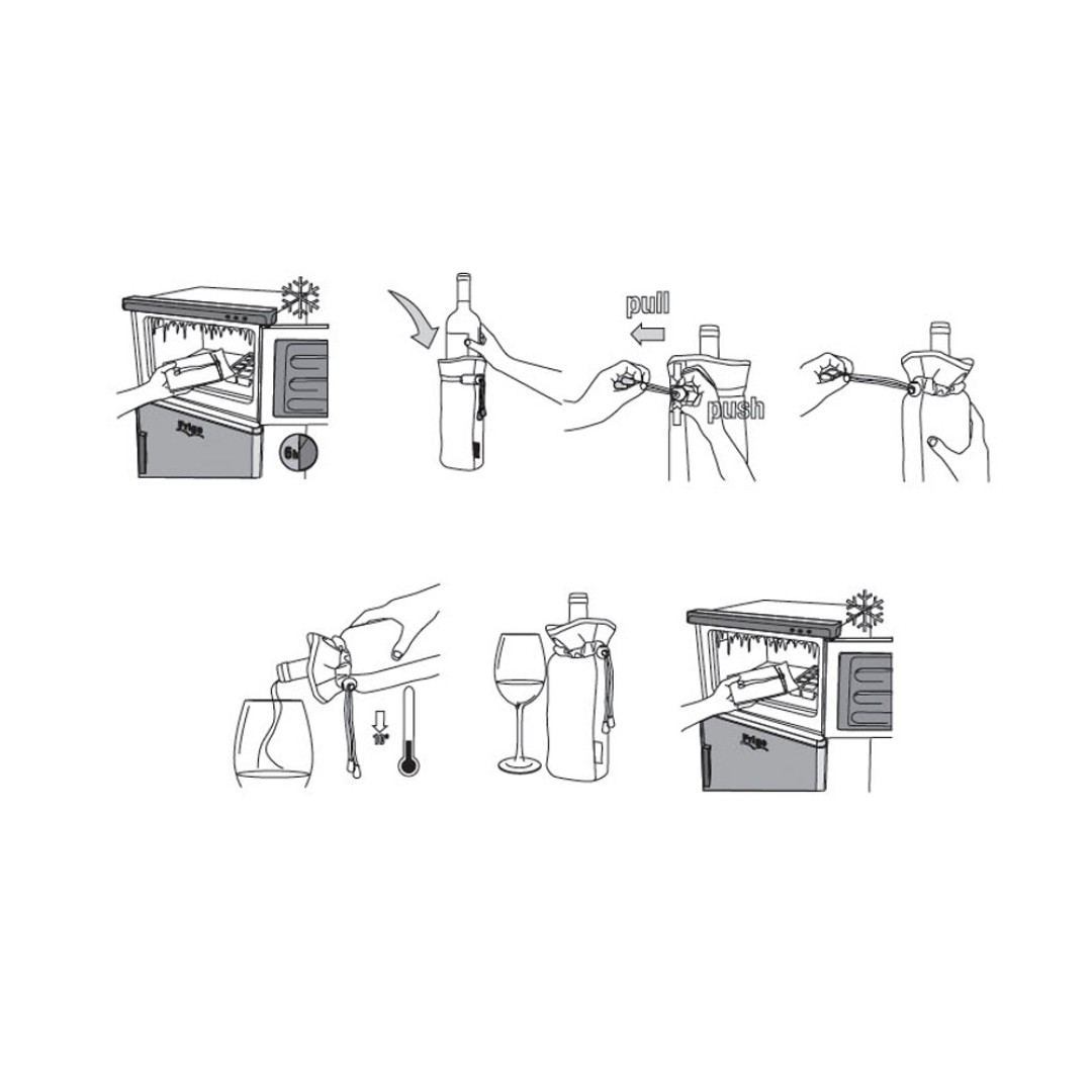 Охладитель для бутылки вина "Keep cooled" из ПВХ в виде мешочка, черный