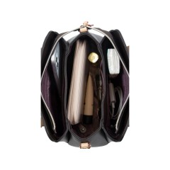 Сумка женская BUGATTI Ella, тёмно-коричневая, полиуретан, 27х12х23,5 см